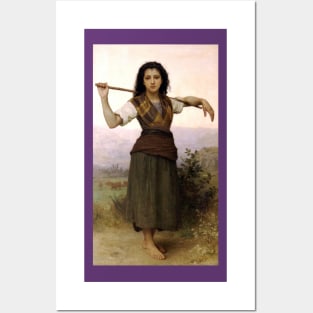 The Shepherdess - William Adolphe Bouguereau Posters and Art